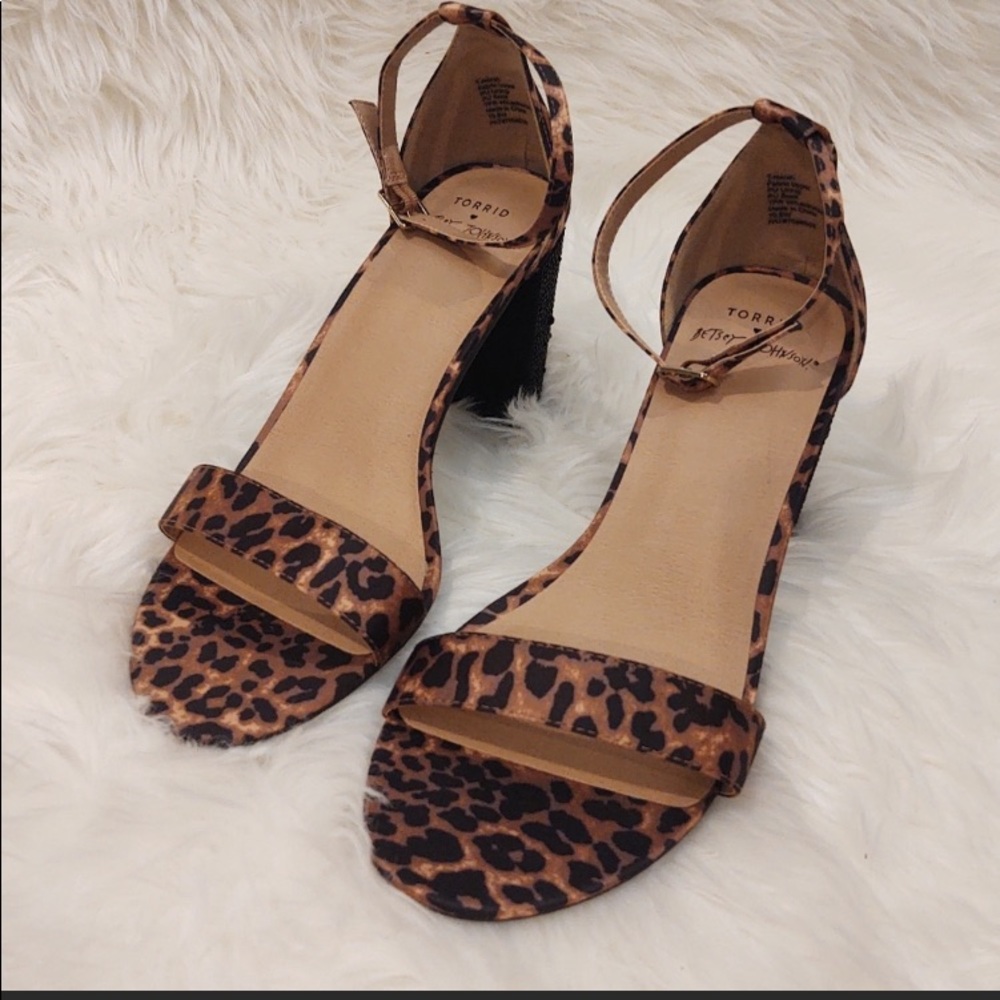 Torrid x Betsy Johnson leopard print studded heels